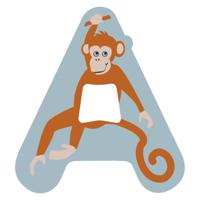 Small Foot - houten dieren kinderletter - a