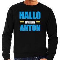 Apres ski trui Hallo ich bin Anton zwart heren - Wintersport sweater - Foute apres ski outfit - thumbnail