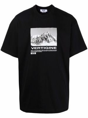 MSGM t-shirt Vertigine à imprimé graphique - Noir