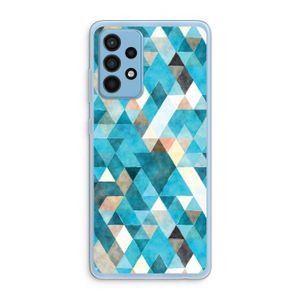 Gekleurde driehoekjes blauw: Samsung Galaxy A52 Transparant Hoesje