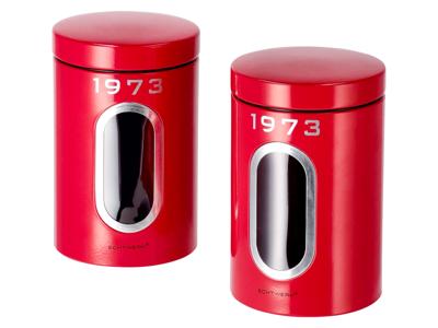 SILVERCREST Set van 2 voorraadpotten (Rood)