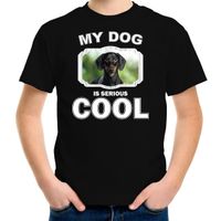 Honden liefhebber shirt Coole teckel my dog is serious cool zwart voor kinderen - thumbnail
