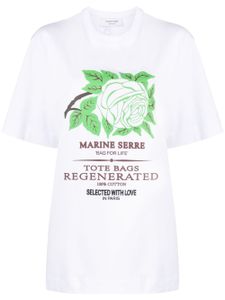 Marine Serre t-shirt en coton à logo imprimé - Blanc