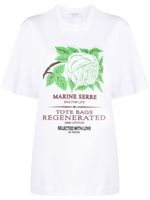 Marine Serre t-shirt en coton à logo imprimé - Blanc