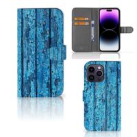 iPhone 15 Pro Max | Book Style Case | Wood Blue