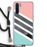 Strepen pastel: Oppo A91 Transparant Hoesje met koord