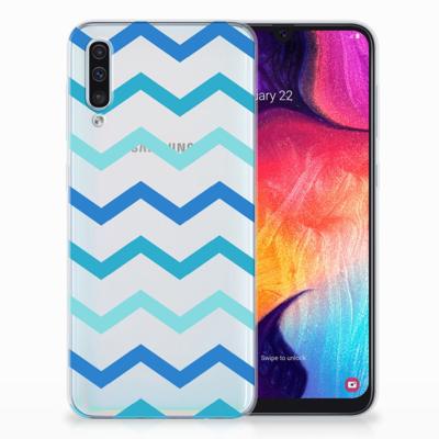 Samsung Galaxy A50 | TPU bumper | Zigzag Blauw