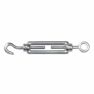 AMIG Spanschroeven/draadspanner met haak/oog - 1x - 12.5cm - verzinkt staal - 300kg - M10 schroefdra