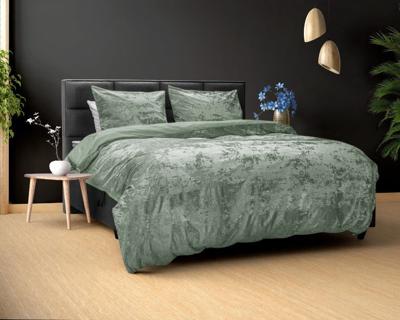 RoyalTextile - Crystal Velvet Dekbedovertrek - Groen - 200 x 220