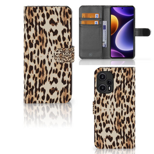 Xiaomi Poco F5 Telefoonhoesje met Pasjes Leopard