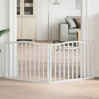 VidaXL Hondenhek inklapbaar 2 panelen 160 cm populierenhout wit