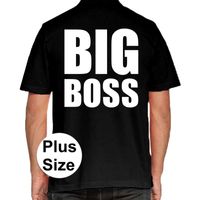 Zwart plus size BIG Boss polo t-shirt voor heren 4XL  -