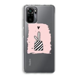 Zwart-wit cactus: Xiaomi Redmi Note 10 Pro Transparant Hoesje