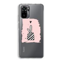 Zwart-wit cactus: Xiaomi Redmi Note 10 Pro Transparant Hoesje