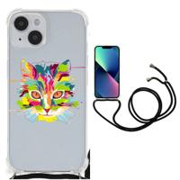 iPhone 14 Stevig | Bumper Hoesje | Cat Color