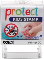 Colop printer 20 Microban, Protect kids stamp, stempel die kinderen helpt hun handen goed te wassen - thumbnail