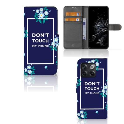 OnePlus 10T Portemonnee Hoesje Flowers Blue DTMP OnePlus 10T Portemonnee Hoesje Flowers Blue DTMP