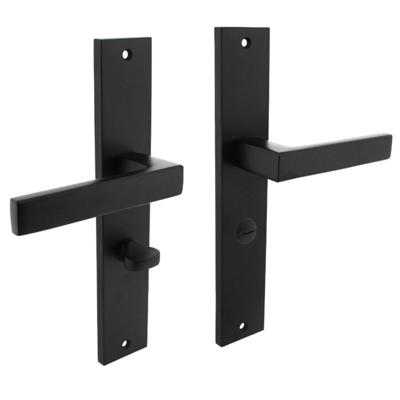 Intersteel WC63/8 deurkruk HERA op schild 245X45 mm blind mat zwart