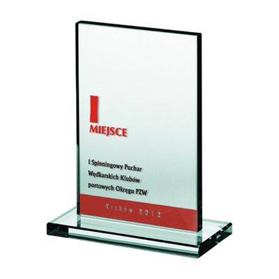 Viking Choice  Gegraveerde glazen trofee + verfvulling Gegraveerde glazen trofee + verfvulling