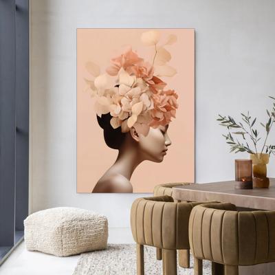 Urban Cotton Wandkleed 'Leave Crown' 145 x 190cm in Frame - black