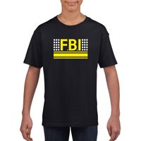 Politie FBI logo t-shirt zwart voor kinderen - thumbnail