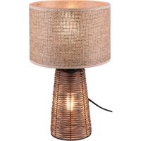 LED Tafellamp - Houten Tafellamp met E27 Fitting - Mat Bruin Design