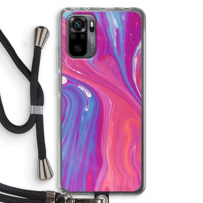 Paarse stroom: Xiaomi Redmi Note 10 Pro Transparant Hoesje met koord