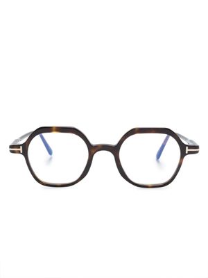 TOM FORD Eyewear lunettes de vue FT5900B à monture hexagonale - Marron