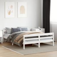 Bedframe zonder matras massief grenenhout wit 120x200 cm
