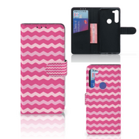 Motorola G8 Power Telefoon Hoesje Waves Pink - thumbnail