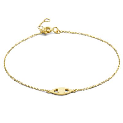 Armband Boze Oog geelgoud 16-18 cm