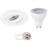 LED Inbouwspot Set GU10 - Dimbaar - Mat Wit - 6W - Warm Wit 3000K - Kantelbaar