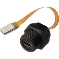 TRU COMPONENTS TC-E10T-FT3.1-PWF/MT3.1-NWA-0.1FPC TC-13543620 USB-C-bus/stekker FPC platte kabel 3.1 snelheid (met schroefdraad) kabel 0,1 m 1 stuk(s)