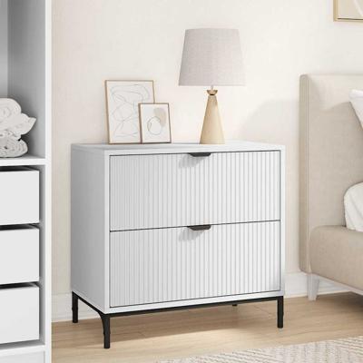 Nachtkastje met lade Wit 63.5 x 36 x 61 cm Bewerkt hout