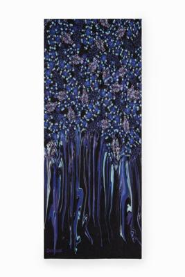 Rechthoekige sjaal met bloemen - BLUE - U