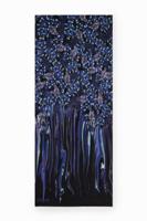 Rechthoekige sjaal met bloemen - BLUE - U