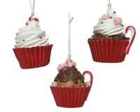 Kersthanger cupcake 9cm polyresin