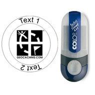 Groundspeak Logo - Stempel met tekst, Ø 25mm (Nr. 01)
