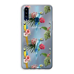 Kleurrijke papegaaien: Samsung Galaxy A20s Transparant Hoesje