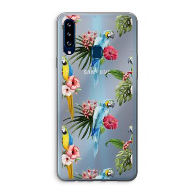 Kleurrijke papegaaien: Samsung Galaxy A20s Transparant Hoesje