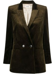 Zadig&Voltaire blazer en velours à boutonnière croisée - Vert