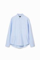 Effen shirt met sierstiksels - BLACK - L