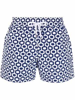 Frescobol Carioca short de bain à imprimé géométrique - Bleu