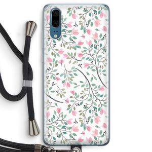 Sierlijke bloemen: Huawei P20 Transparant Hoesje met koord