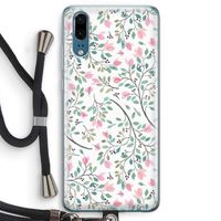 Sierlijke bloemen: Huawei P20 Transparant Hoesje met koord