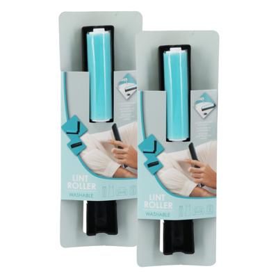 Kledingroller - 2x - kleefroller - kledingborstel - pluizenroller - herbruikbaar & wasbaar