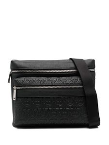 Ferragamo sac à bandoulière à motif Gancini - Noir