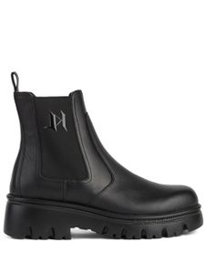 Karl Lagerfeld bottines Kombat en cuir - Noir