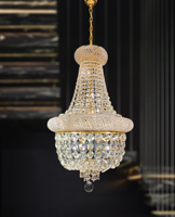 Kroonluchter Margaretha goud in 4 diameters