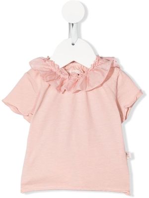 TEDDY & MINOU t-shirt à col volanté - Rose